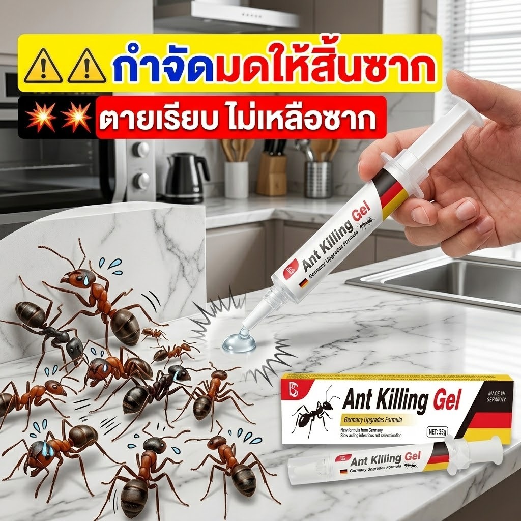 🔥มดตายยกรัง🔥 ยาฆ่ามด เจลกำจัดมด เหยื่อล่อมด ล่อกลับรัง ฆ่ามดราชินี มดแดง มดดำ เห็นผลไว ใช้งานง่าย