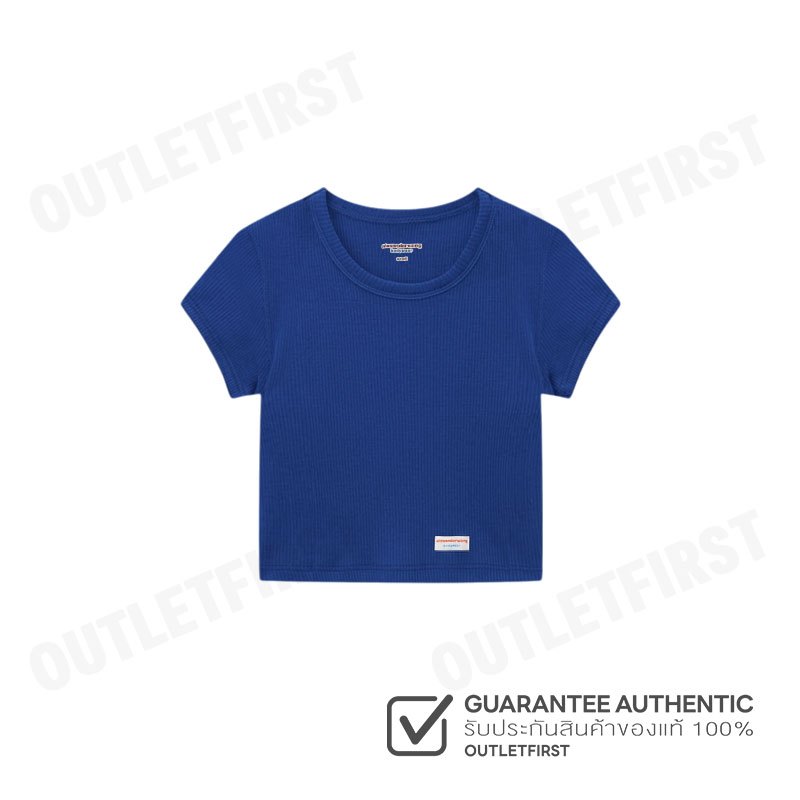 ALEXANDER WANG รุ่น CROPPED SHORT-SLEEVE TEE IN RIBBED COTTON JERSEY CODE: 8CC2238046 420A เสื้อครอป