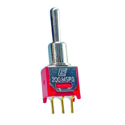 E-Switch 200MSP3 Toggle Switch On-Off-On SPDT Gold Contact สวิตช์โยก 3 ขา USA (1 ชิ้น)