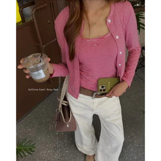 arka atelier - softline cami / cardigan (ขายแยกชิ้น) สายเดี่ยว คาร์ดิแกน ผ้าลายทาง
