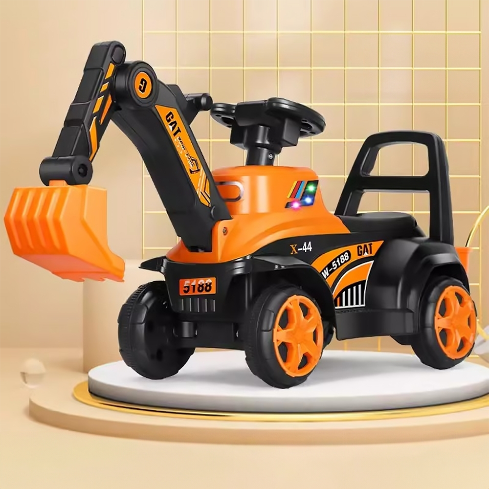 ⭐️Y&YToys Kids⭐รถแมคโครขาไถ แม็คโครของเล่น รถขาไถแมคโคร รถตักดินนั่งได้ มีไฟมีเสียงเพลง นั่งได้คันใหญ่