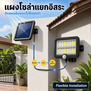 Ofeel ไฟโซล่าเซลล์ โคมไฟติดผนัง Solar LED กันน้ำกลางแจ้ง กันน้ำ ป้องกันฟ้าผ่า แสงเซ็นเซอร์ของมนุษย์
