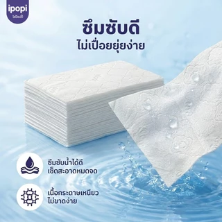 [สินค้าใหม่ ยกเซ็ต 8 หิ้ว] ipopi facial tissue cute duck ทิชชู่เช็ดหน้า พรีเมียม แขวนผนัง ความหนา 4 ชั้น 320 แผ่น/หิ้ว