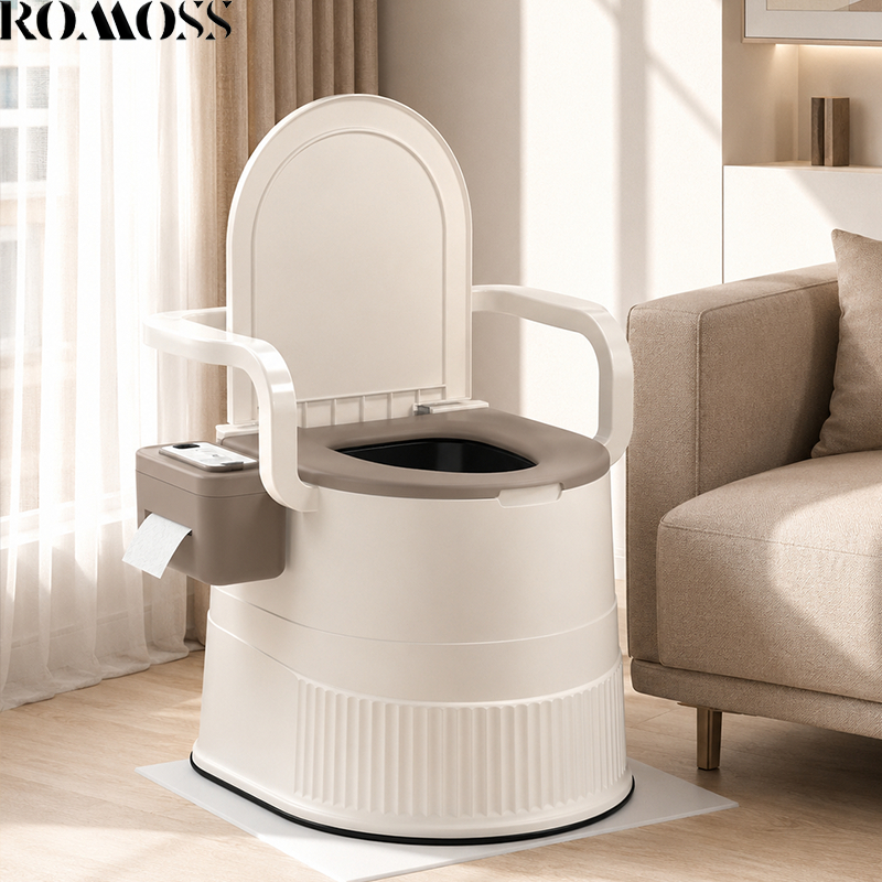 ROMO ส้วมเคลื่อนที่ ห้องน้ำพกพา สามารถรับน้ำหนักได้ 250 กก สุขภัณฑ์เคลื่อนที่ ชักโครกเคลื่อนที่ผู้สูงอายุ
