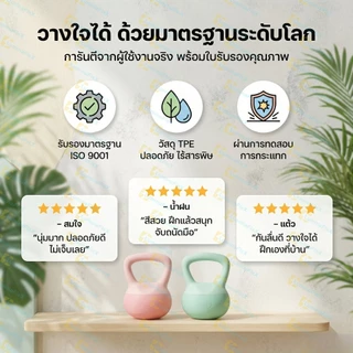 LuminaFlex แคทเทิลเบล ผู้หญิง ดัมเบล Kettlebell 2kg/4kg/6kg/8kg/10kg ผู้หญิง เครื่องออกกำลังกาย