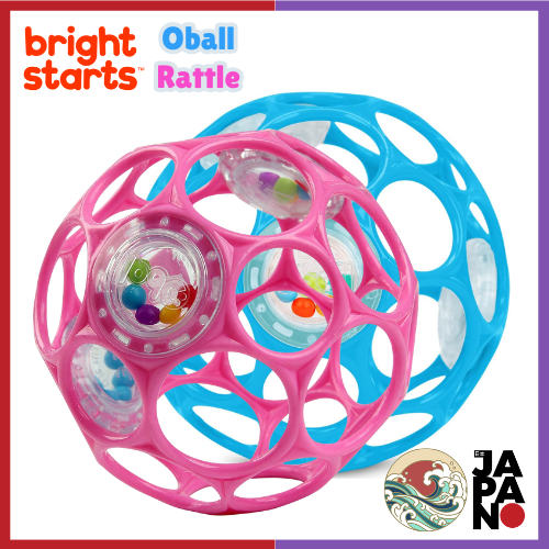 [ของแท้ 100% จากญี่ปุ่น] Bright Starts Oball Rattle ลูกบอลเขย่ามีเสียง ของเล่นยางกัด เสริมพัฒนาการเด