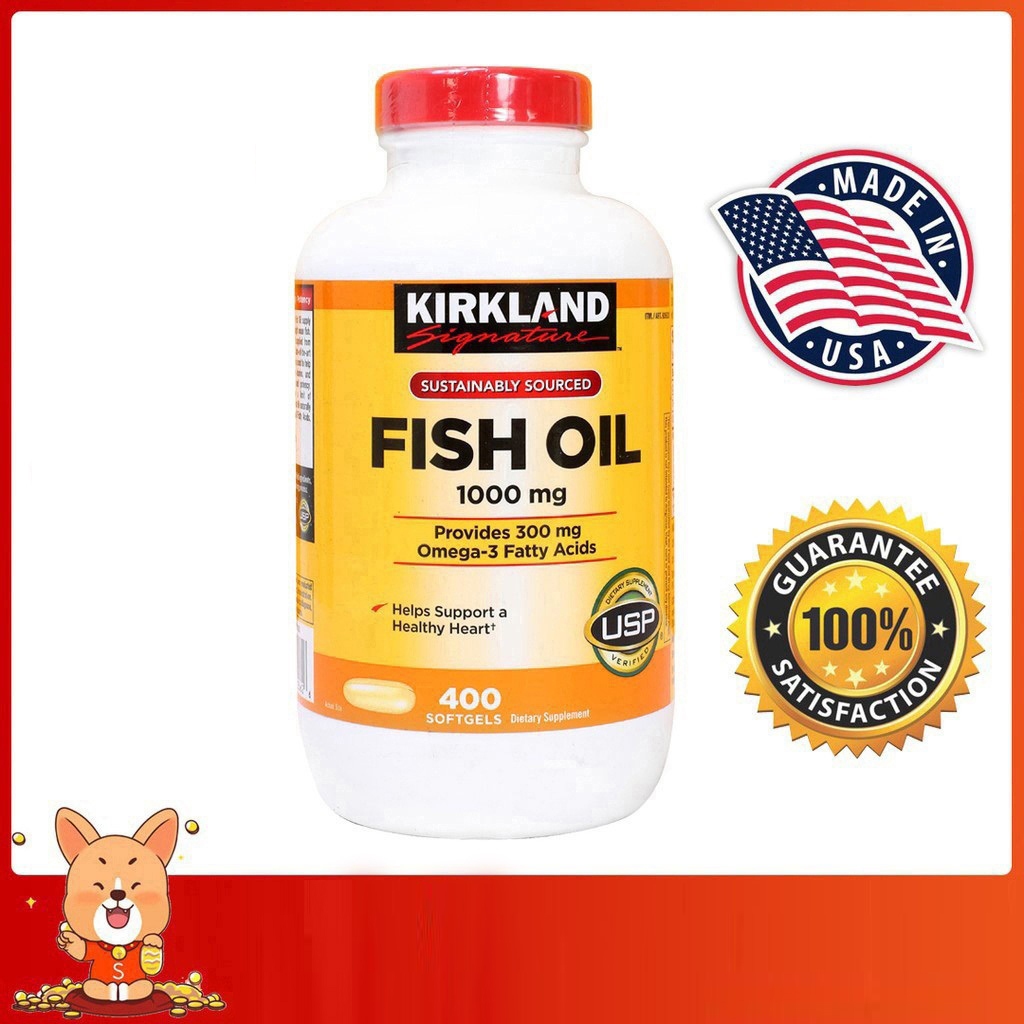 (Exp.11/2027)Kirkland Fish Oil 1000 mg 400 เม็ด เคิร์กแลนด์ ฟิชออยล์ 1000mg มก