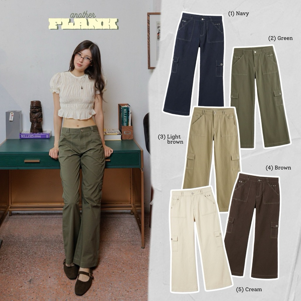 ANOTHER FLANK PANTS(Cream•Brown•Dark choco•Olive•Navy)