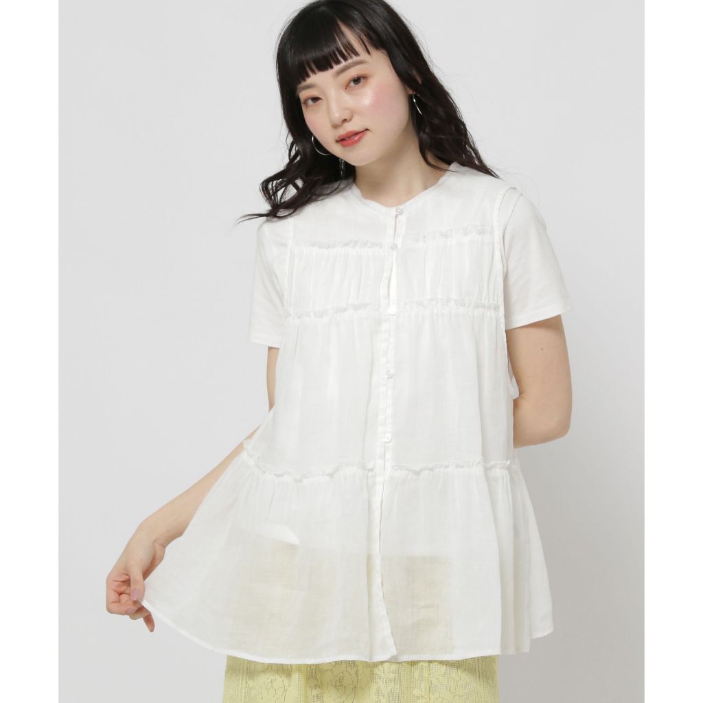 niko and ... เสื้อกั๊ก ระบาย Ramie Frill Gathered Vest