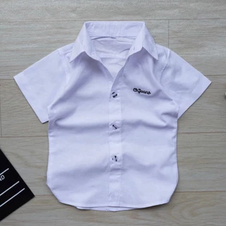 เสื้อเชิ้ตเด็กแขนสั้น คอปกสีพื้น พร้อมส่ง