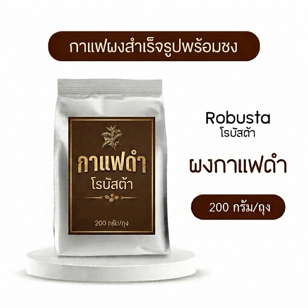 (200 กรัม)กาแฟดำ ชงได้ทั้งร้อนและเย็นละลายน้ำ100% ไม่มีตะกอน ขนาด 200 กรัม(พร้อมส่ง)