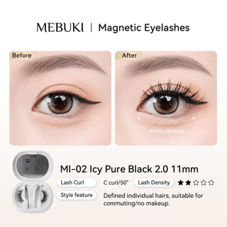 MEBUKI ขนตาแม่เหล็ก ไม่ใช้กาว ติดง่ายภายใน 3 วิ ติดทนทั้งวัน ถอดง่าย ขนตาธรรมชาติ พร้อมกล่องออลอินวัน