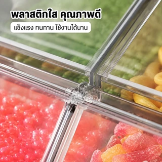 [ซื้อ 9 แถม 7]กล่องเก็บของใส กล่องใส่ลูกอม กล่องใส่ซองกาแฟ กล่องใส่ของแบบมีบานพับด้านบน วางซ้อนกันได้