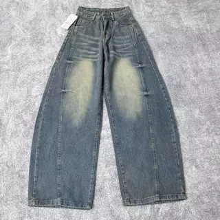 JINJEANS-448 (XS-9XL) Barrel baggy Jeans กางเกงยีนส์ทรงหลวม ทรงบาเรล