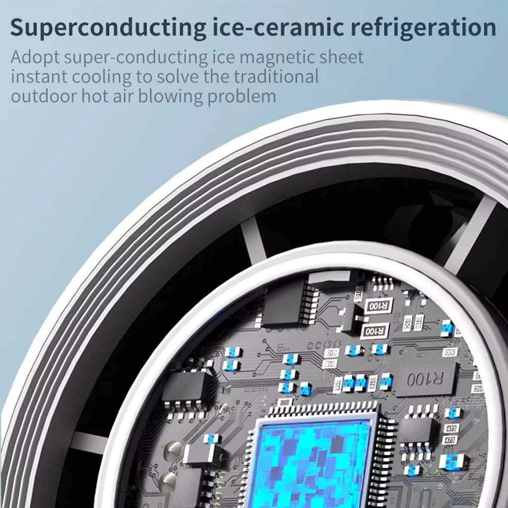 CASGOO K801 พัดลมไอเย็น ICE Cooling ปรับลม199ระดับ เย็น16°C มอเตอร์13000rpm แบตใหญ่ ปรับ180° ได้ไฟฉาย สายคล้องฟ thumbnail 3
