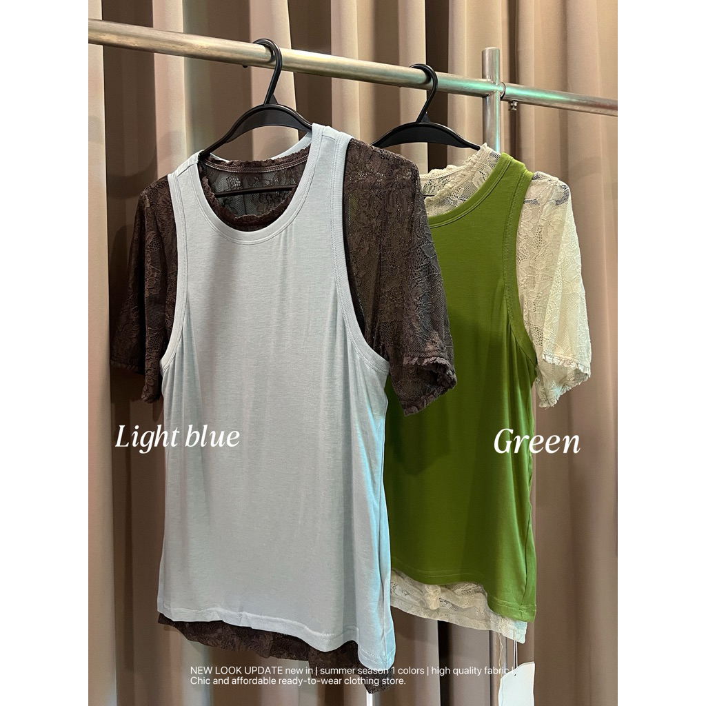 25SUMMER T12 - LAYER เสื้อกล้าม+เสื้อลูกไม้