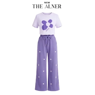 ชุดเซตวอร์มปักดอกไม้ กางเกงขายาว Thealner (ดิอัลเนอร์) -AN554