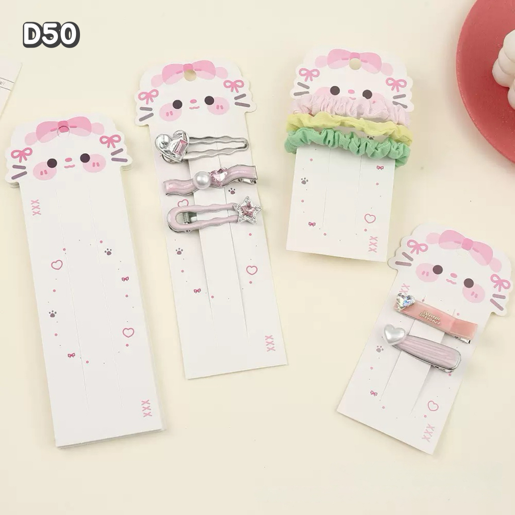 (พร้อมส่ง) แป้นกระดาษติดกิ๊บ การ์ดรองกิ๊บติดผม การ์ดกระดาษรองกิ๊บ 50 แผ่น