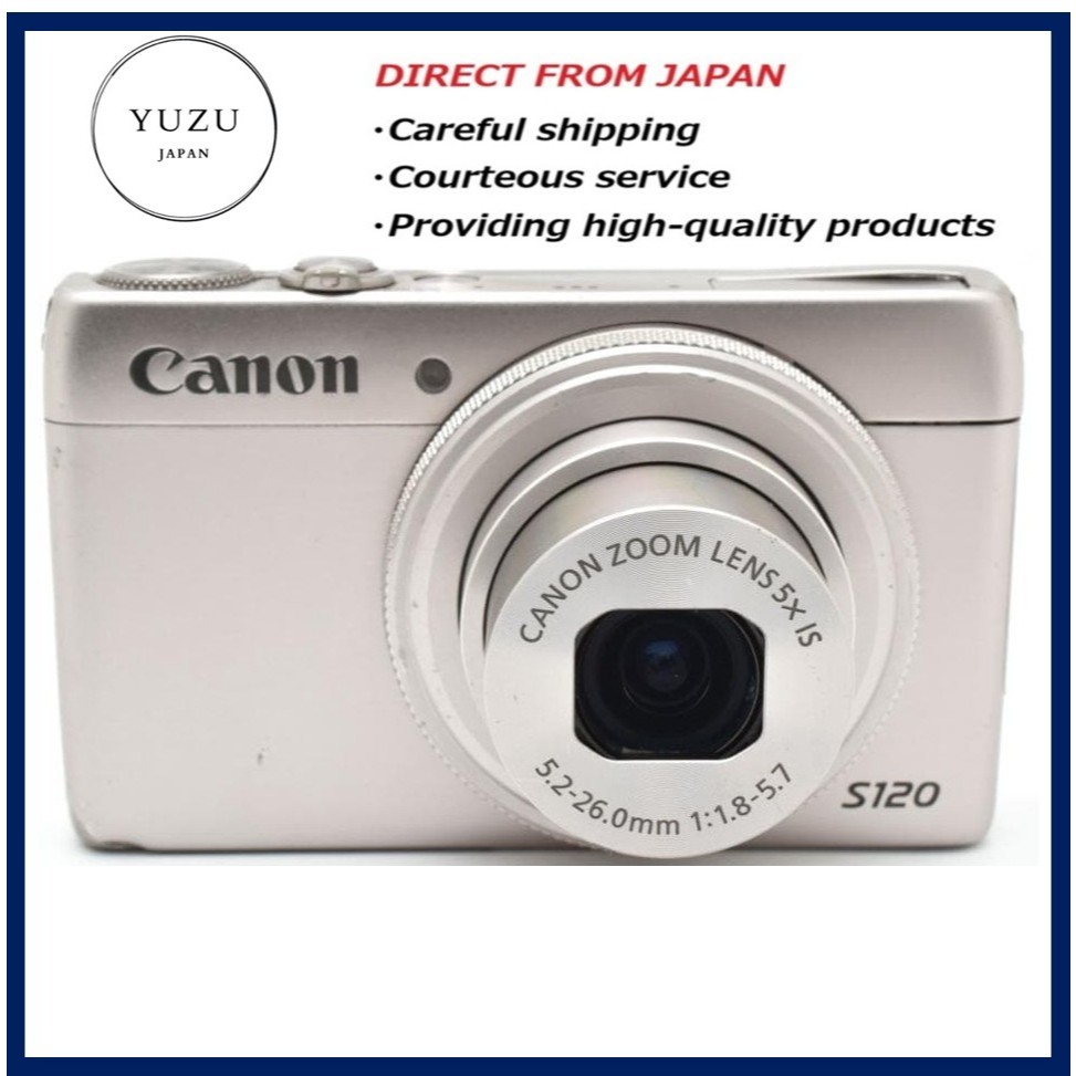 Pre-owned Product Canon PowerShot S120 Silver 12.1MP Digital Camera 5x Zoom F1.8 Bright Lens Vintage