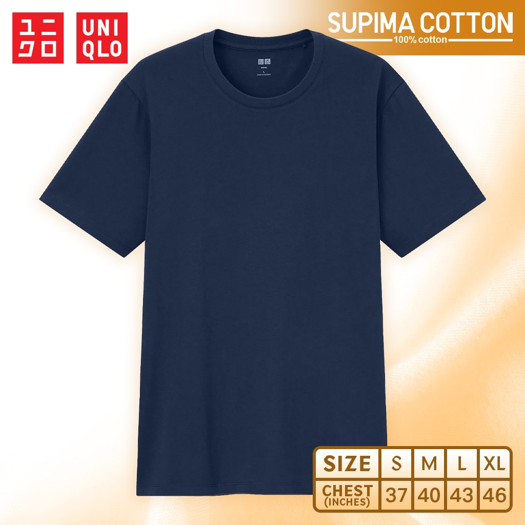 เสื้อยืดแขนสั้น Uniqlo - Supima Cotton 68 Dark Blue