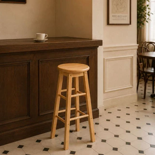 PJ wood เก้าอี้บาร์ 29 นิ้ว เคาน์เตอร์บาร์ ร้านกาแฟ มินิมอล 29" High Bar Stool