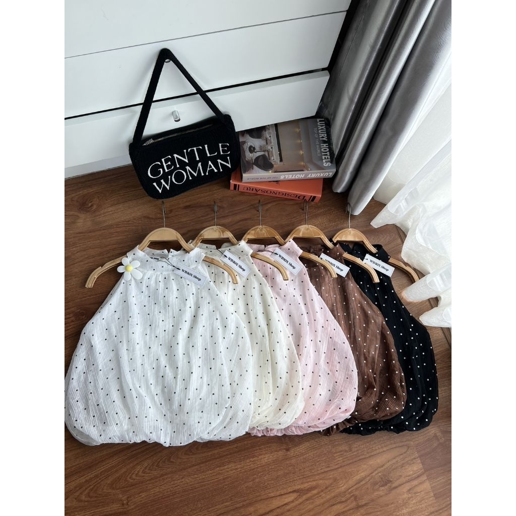 [พร้อมส่ง]น้องแบร์😻|WIMON-เสื้อแขนกุด ทรงบอลลูน กระดุมหลังคอ น่ารักเบาๆชิคๆ[อก28-40ยาว20]
