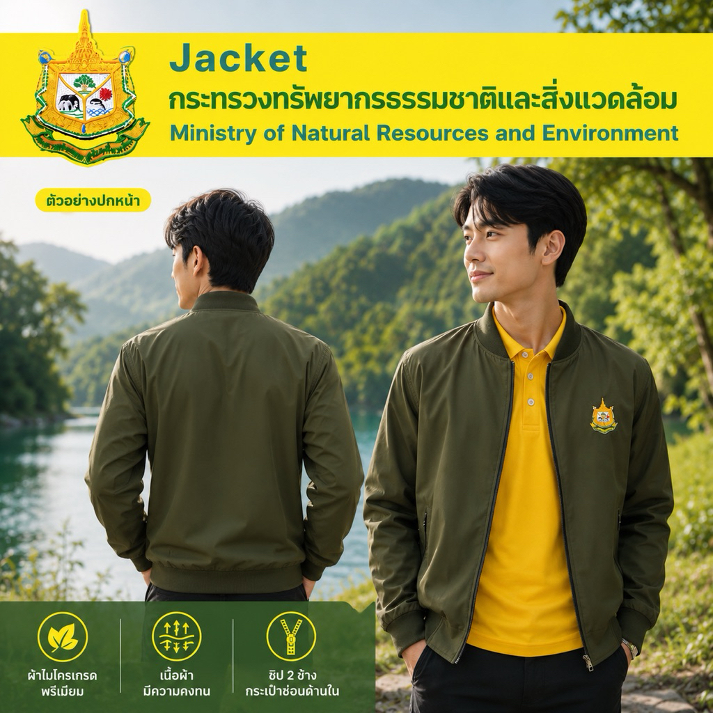 เสื้อแจ็คเก็ตปักตรากระทรวงอุตสาหกรรม(ปักหน้า)