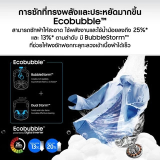 (Pre จัดส่งฟรี) SAMSUNG เครื่องซักผ้าฝาบน WA12CG5441BYST พร้อมด้วย Ecobubble™ และเทคโนโลยี Digital Inverter, 12 กก.
