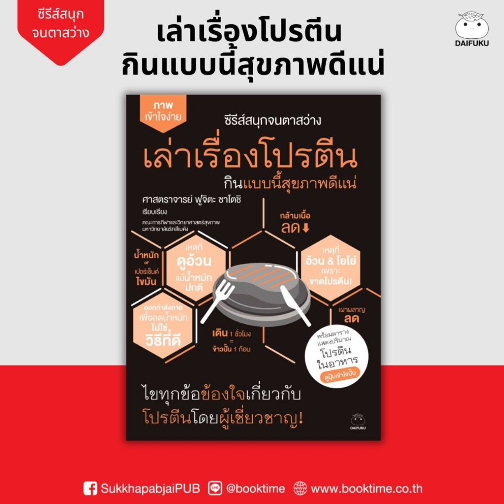 หนังสือ เล่าเรื่องโปรตีน กินแบบนี้สุขภาพดีแน่ ผู้เขียน: ฟูจิตะ ซาโตชิ สำนักพิมพ์ ไดฟุกุ สุขภาพ การแพทย์ เฉพาะทาง