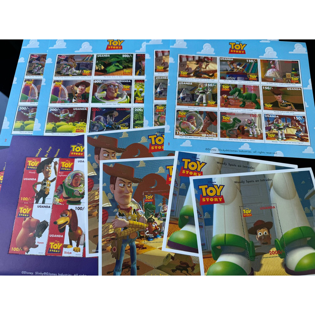 แสตมป์ดิสนีย์ชุดการ์ตูน Toy Story ปี1997 เต็มแผ่นครบชุด6ดวง