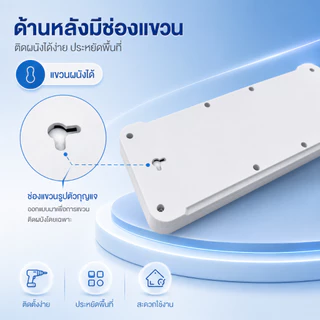 ปลั๊กไฟ รางปลั๊กไฟ สายไฟยาว 3M 5M 10M USB TypeC กำลังไฟ2500W วัสดุทนไฟ750องศา ​รับรองมาตรฐานจาก มอก