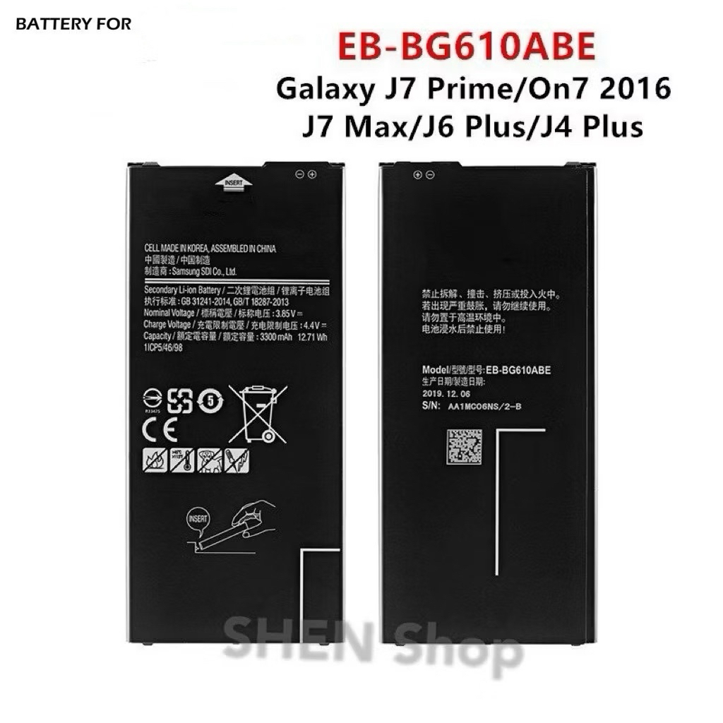 แบตเตอรี่ for Samsung Galaxy J7 Prime/On7 2016/J6 Plus/J4 PLUS 2018/J410/J7 MAX รุ่น EB-BG610ABE