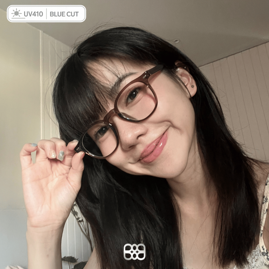 แว่นกรองแสง UV410 รุ่น Ovaltin เลนส์สีฟ้า Blue Light Glasses แถมกล่อง+ผ้า พร้อมส่ง(ตัดเลนส์รอ 4-6 วัน)