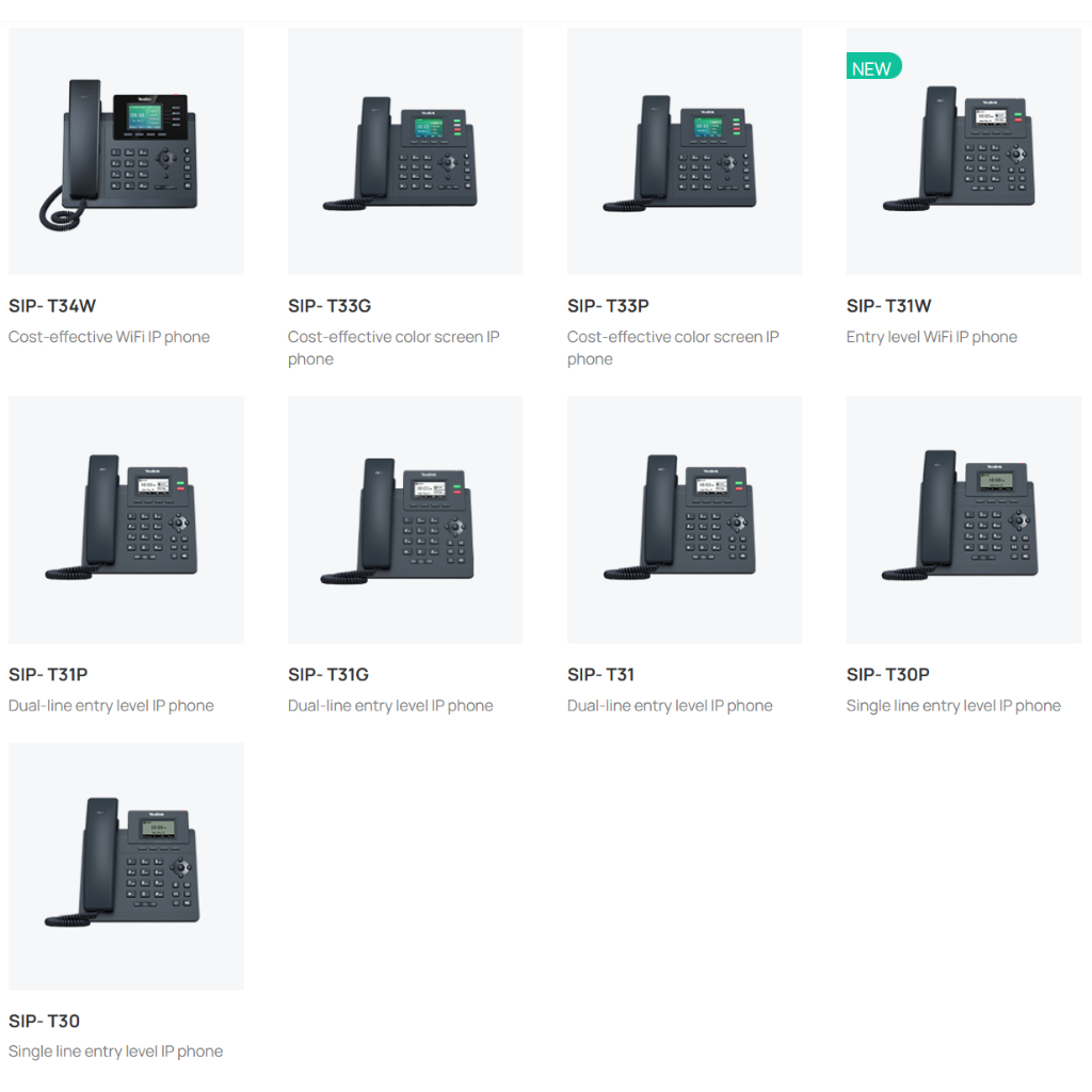 โทรศัพท์สำนักงาน IP Phone Yealink T30 T31 T33 T34