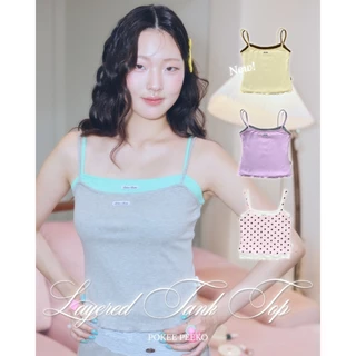 POKEE | LAYERED TANK TOP เสื้อสายเดี่ยว ( set 2 ชิ้น ใส่เเยกได้)