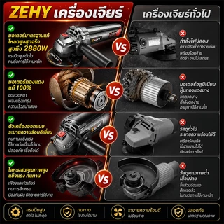 ZEHY หินเจียรไฟฟ้า เครื่องเจียร 4 นิ้ว อายุการใช้งานแบตเตอรี่ยาวนาน แรงบิดสูง เครื่องเจียร์ การันตีสินค้าตรงปก100%