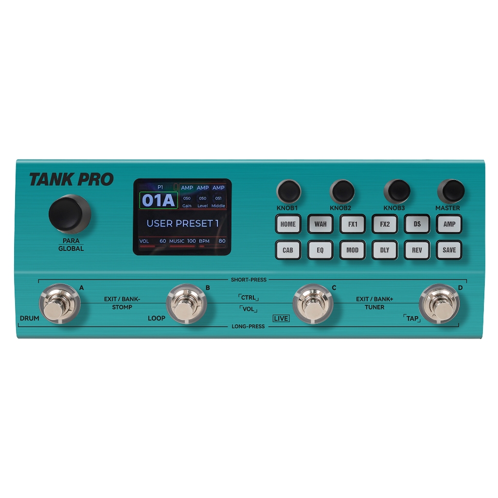 M-VAVE TANK Pro Portable Guitar/Bass Multi-Effects Processor w/ Built-in Battery