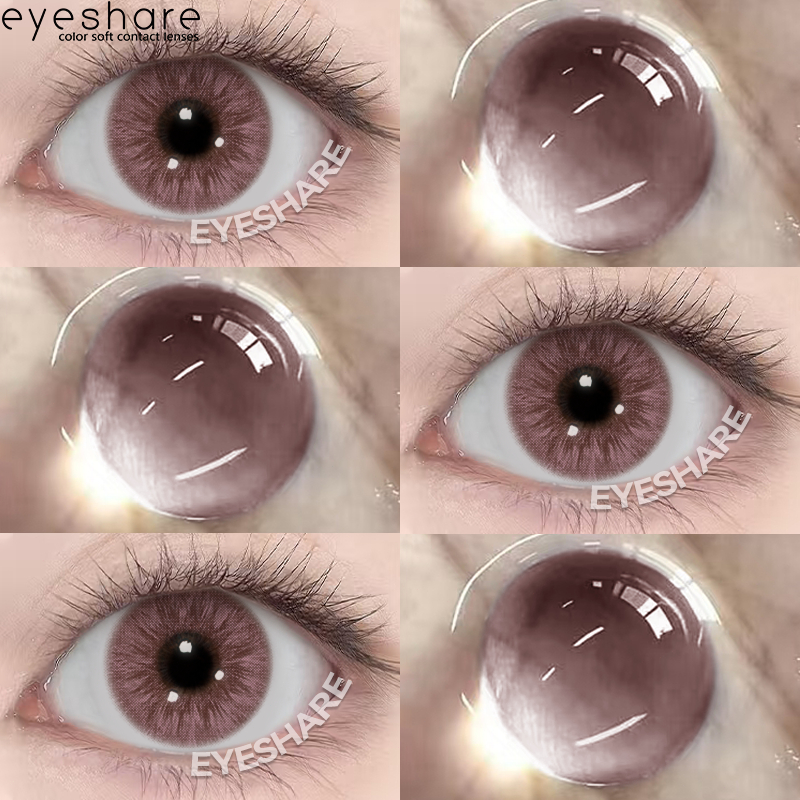 {COD}-Eyeshare Seattle Brown/Pinkchoc/Violetgray คอนแทคเลนส์สีตาโต 1 คู่ 14.5mm ใช้ได้ 1 ปี คอนแทคเลนส์แฟชั่น จัดส่งฟรี
