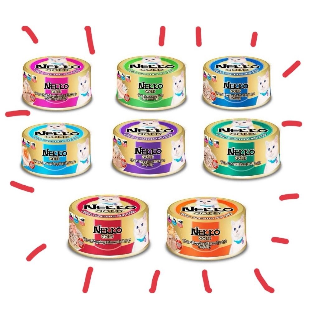Nekko Gold อาหารเปียกแมวเกรดพรีเมี่ยม ขนาด 85 กรัม 12กระป๋อง