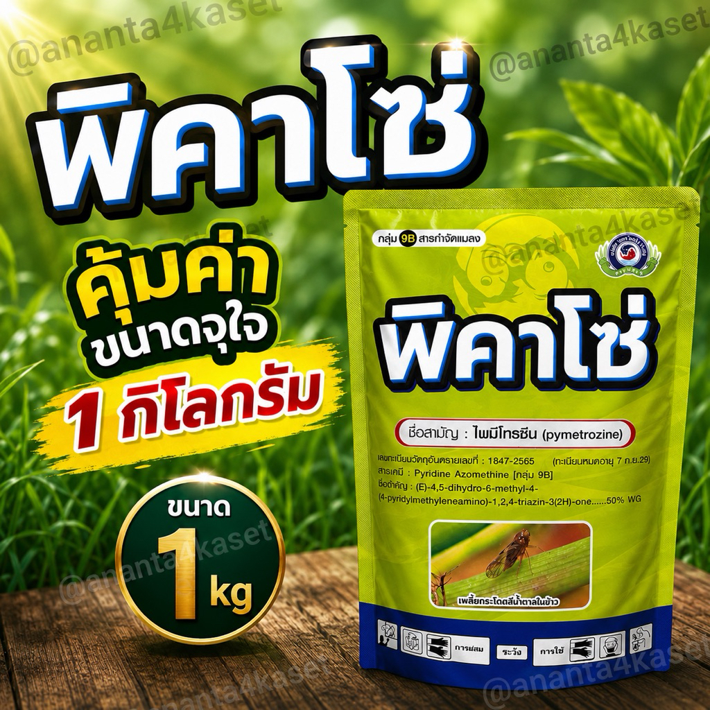 พิคาโซ่ 1 กิโลกรัม ( ไพมีโทรซีน 50%WG ) สารกำจัดแมลง บริษัท เทพวัฒนา