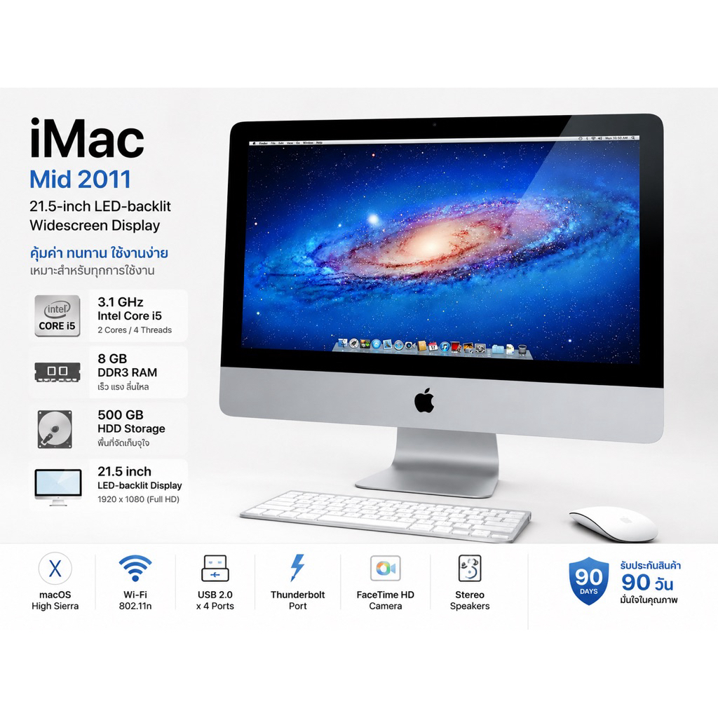 Intel i5 RAM 8 GB HHD 500 GB VGA AMD HD6770M / 22 '' ( 2011 ) **แถมเม้าท์ คีย์บอร์ด