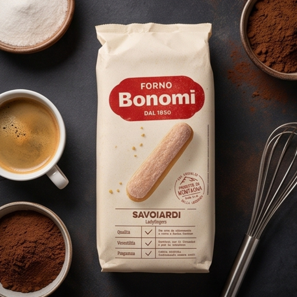 Bonomi ขนมปังเลดี้ฟิงเกอร์ ขนมไข่กรอบ Ladyfingers Savoiardi (500g) นำเข้าจากอิตาลี สำหรับทำทิรามิสุ/ขนมหวาน