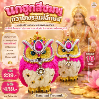 นกฮูกสีชมพูถวายพระแม่ลักษมี 🕉 🦉บริวารและพาหนะของพระแม่ลักษมี เทวีแห่งโชคลาภ เงินทอง ความมั่งคั่งร่ำรวย ความรักสมบูรณ์💰