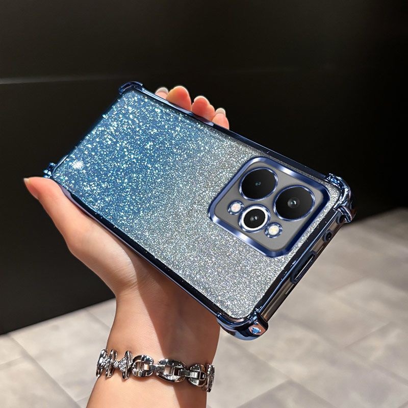 Realme Case เคสใส เงา ขอบสี กากเพชร เรียลมี C100i C55 15T 15pro 16 16pro C53 C63 C75 C85 Note80