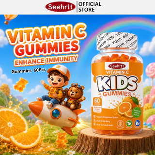 Seehrtt วิตามินซีกัมมี่ วิตามินเด็กอาหารเสริม บํารุงสมอง เด็กเสริมภูมิคุ้มกันVitaminC Gummy Kid's Supplement 100 Gummies