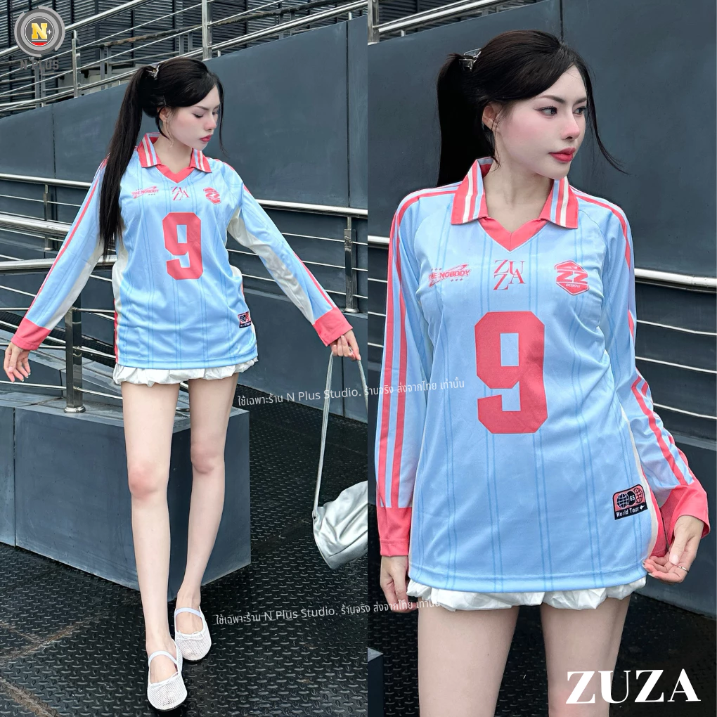 ZUZA LongSleeve Jersey เสื้อคอปกแขนยาว ผ้าไมโคร Oversize ชายหญิง thumbnail 9