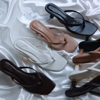 YOURSHOES B14 (เท้าอวบ เท้ายาว +1ไซส์*) / รองเท้าส้นสูง 2.3นิ้ว รองเท้าหูหนีบ รองเท้าใส่ทำงาน