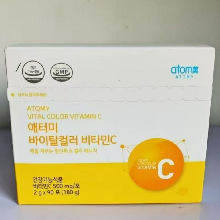 [สินค้านำเข้าราคาจากเกาหลี] Atomy Vitamin C 500mg แอทต้ามี ผงวิตามินซี รสมะม่วงและส้ม 90 ซอง ของแท้ 