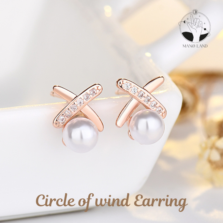 MNLต่างหู X Diamond Pearl สีโรสโกล ไข่มุก วัยรุ่นเจนซี