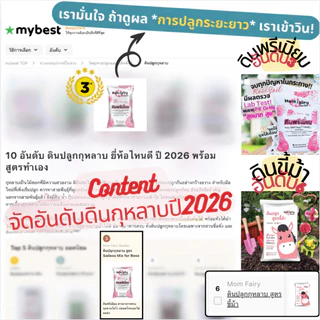 10L/4 Kg ดินกุหลาบ และไม้ดอก สูตรพรีเมี่ยม สูตรบำรุงดอก 13 ส่วนผสม มีผลตรวจแล็บ ธาตุอาหารสูง ไม้เติบโตได้ดีในระยะยาว